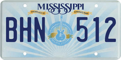 MS license plate BHN512