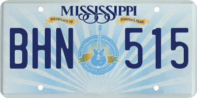 MS license plate BHN515