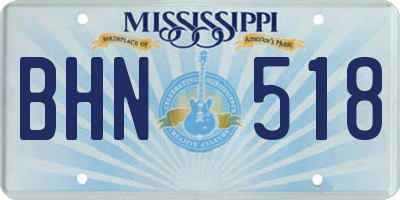 MS license plate BHN518