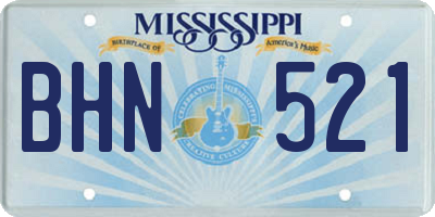 MS license plate BHN521