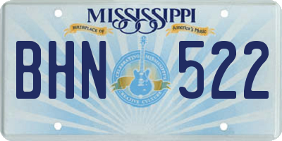 MS license plate BHN522