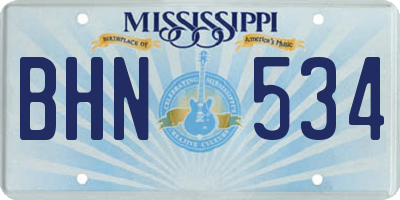 MS license plate BHN534