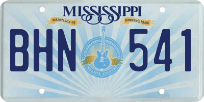 MS license plate BHN541