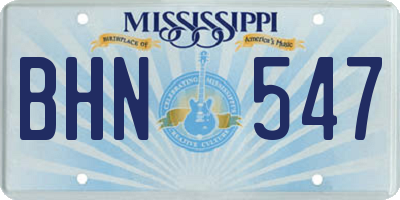 MS license plate BHN547
