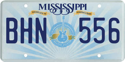 MS license plate BHN556