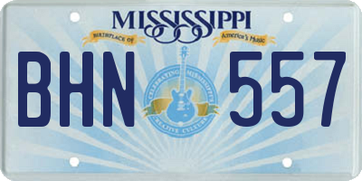 MS license plate BHN557