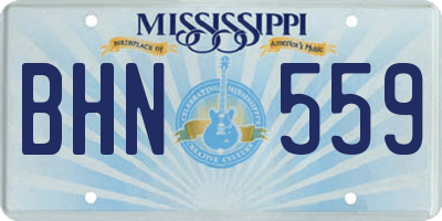 MS license plate BHN559