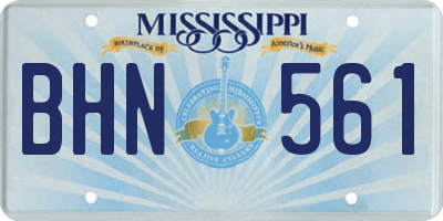 MS license plate BHN561