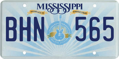 MS license plate BHN565