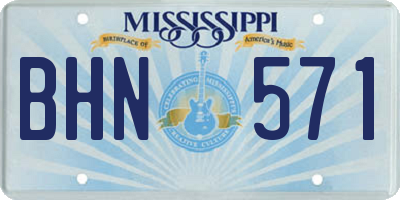 MS license plate BHN571