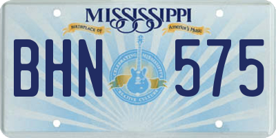 MS license plate BHN575