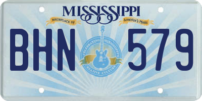 MS license plate BHN579