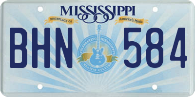 MS license plate BHN584