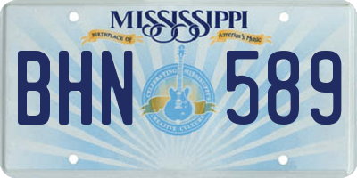 MS license plate BHN589