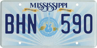 MS license plate BHN590
