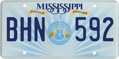 MS license plate BHN592