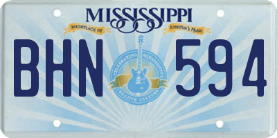 MS license plate BHN594
