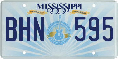 MS license plate BHN595