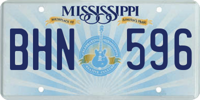 MS license plate BHN596