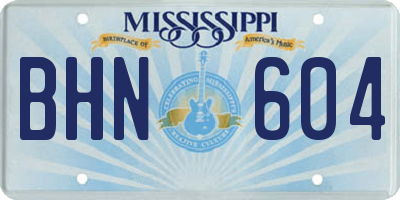 MS license plate BHN604