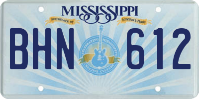 MS license plate BHN612