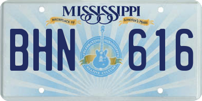 MS license plate BHN616