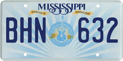 MS license plate BHN632
