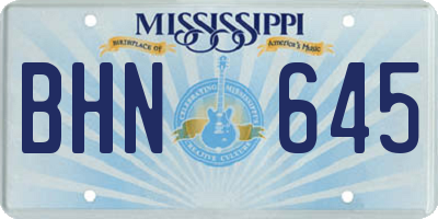 MS license plate BHN645