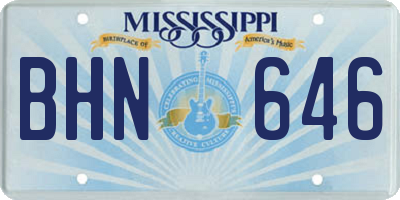 MS license plate BHN646