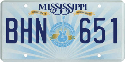 MS license plate BHN651