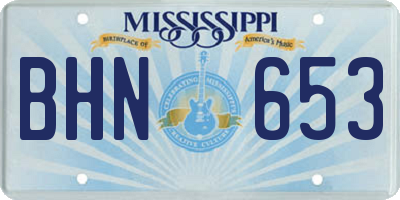 MS license plate BHN653