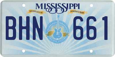 MS license plate BHN661