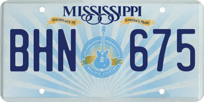 MS license plate BHN675