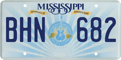 MS license plate BHN682