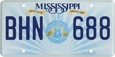 MS license plate BHN688