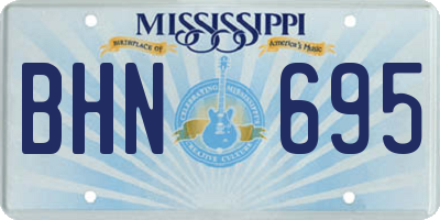 MS license plate BHN695