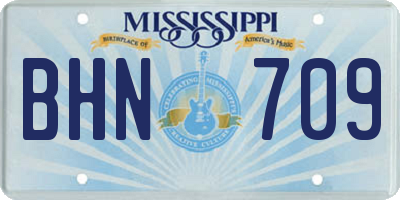 MS license plate BHN709