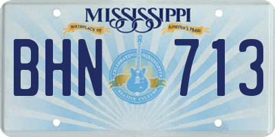 MS license plate BHN713