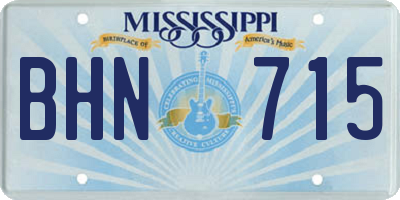 MS license plate BHN715