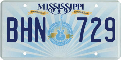 MS license plate BHN729