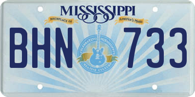 MS license plate BHN733