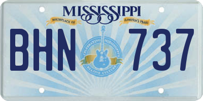 MS license plate BHN737