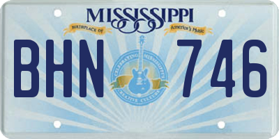 MS license plate BHN746