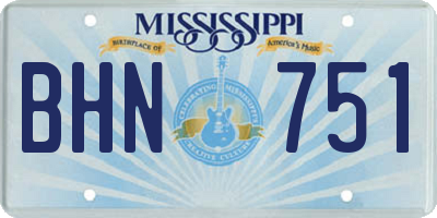 MS license plate BHN751