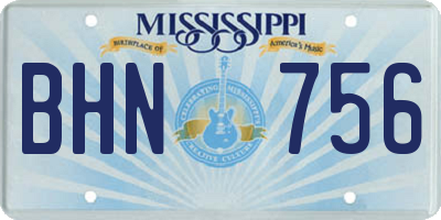 MS license plate BHN756