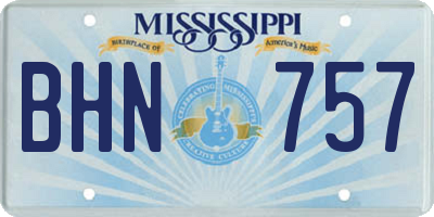 MS license plate BHN757