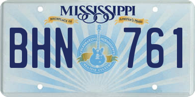 MS license plate BHN761
