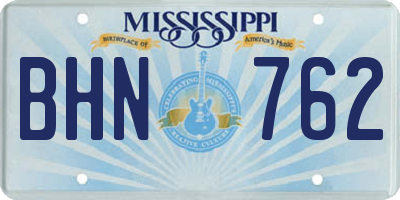 MS license plate BHN762