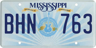 MS license plate BHN763