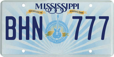 MS license plate BHN777